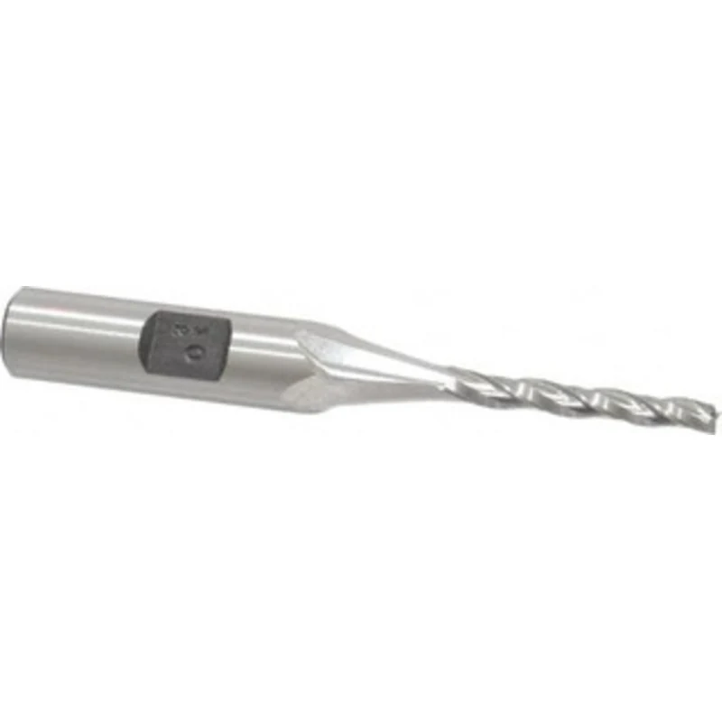 Made in USA 0.5 per Side 1/8 Small End Diam 1 LOC 3-Flute High Speed Steel Tapered Square End Mill Uncoated, 3/8 Shan...